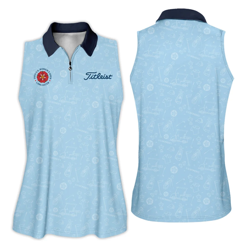 Golf Pattern Blue 79th U.S. Women’s Open Lancaster Titleist Long Polo Shirt Golf Sport All Over Print Long Polo Shirt For Woman