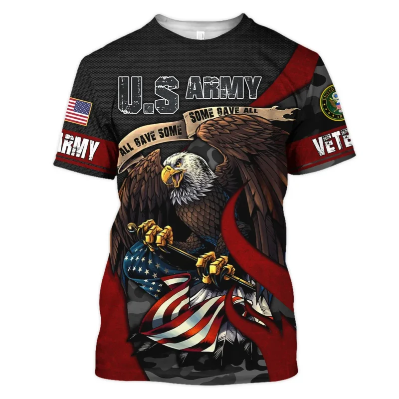 All Gave Some Some Gave All Veteran Eagle Flag U.S. Army Veterans All Over Prints Unisex T-Shirt