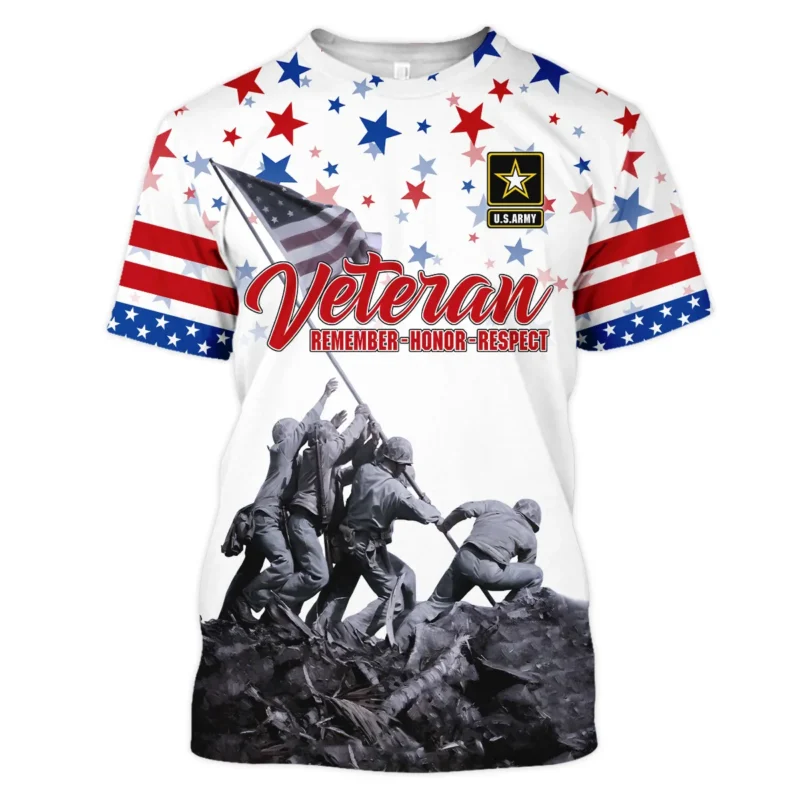 Veteran Memorial Day Remember Honor Respect U.S. Army Veterans All Over Prints Unisex T-Shirt