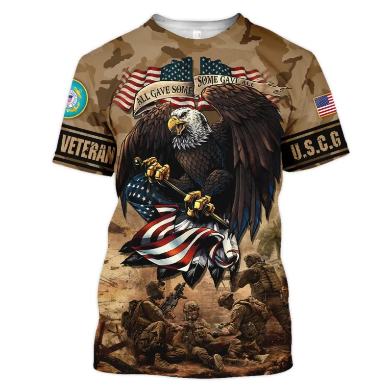 Veteran Camo Eagle All Gave Some Some Gave All U.S. Coast Guard Veterans All Over Prints Unisex T-Shirt