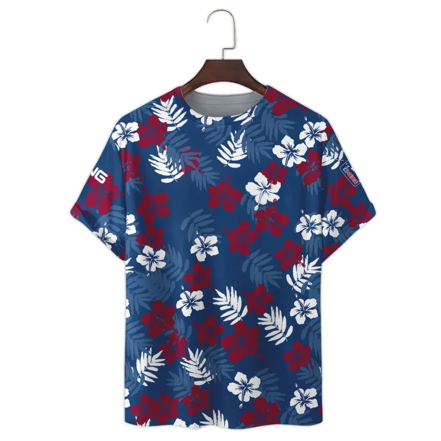 Flower Blue Red White Tropical 124th U.S. Open Pinehurst Ping Premium T-Shirt All Over Prints Gift Loves