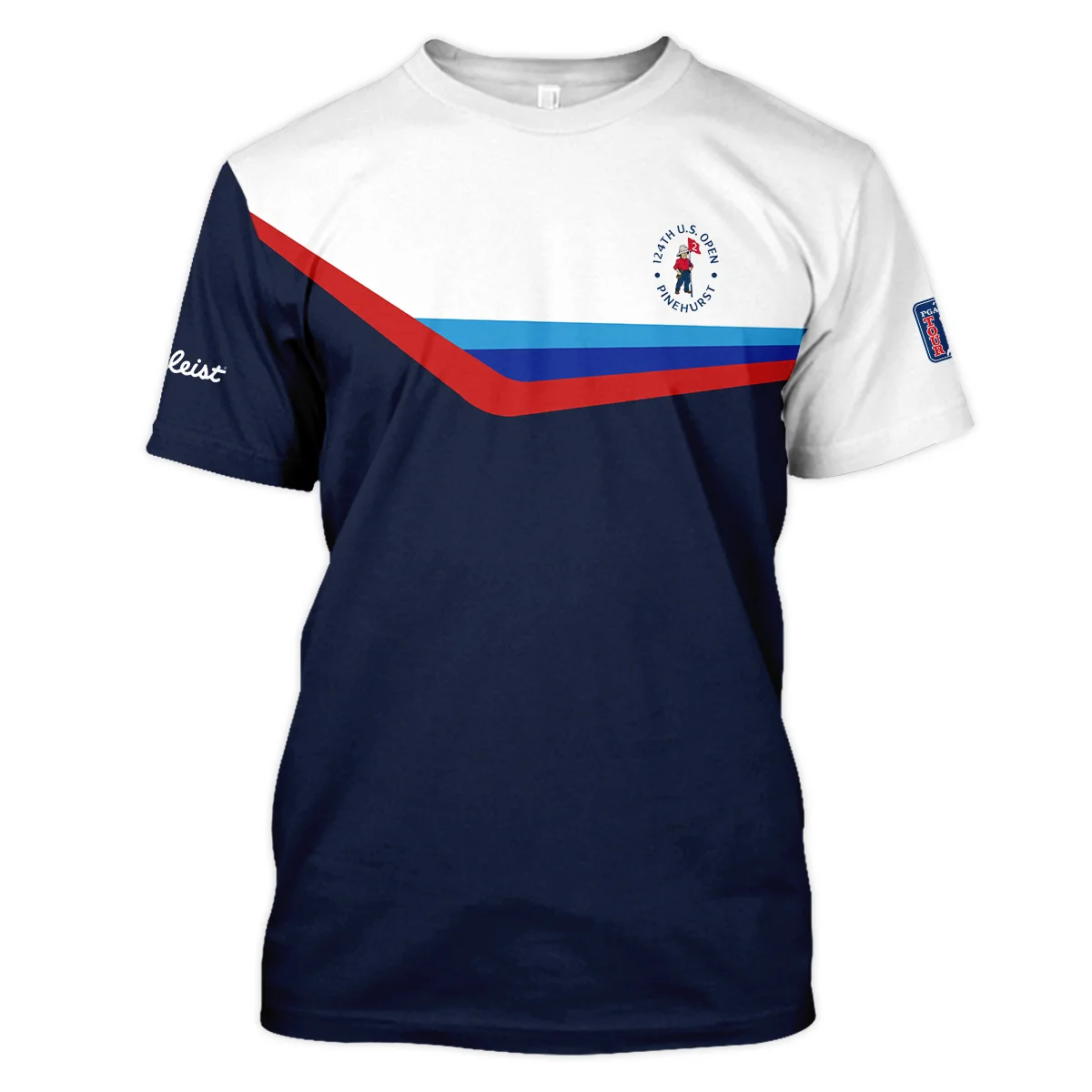 124th U.S. Open Pinehurst Golf Blue Red Line White Pattern Titleist Unisex T-Shirt Style Classic T-Shirt
