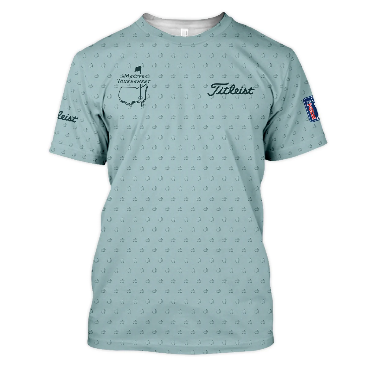 Golf Pattern Masters Tournament Titleist Polo Shirt Cyan Pattern All Over Print Polo Shirt For Men