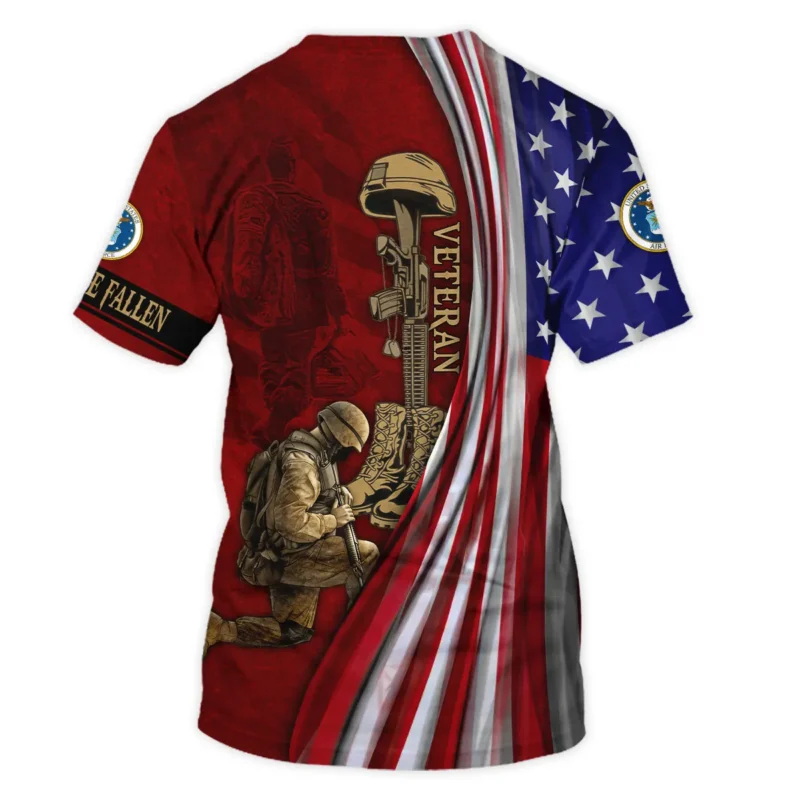 Veteran Us Flag Honor The Fallen U.S. Air Force Veterans All Over Prints Unisex T-Shirt