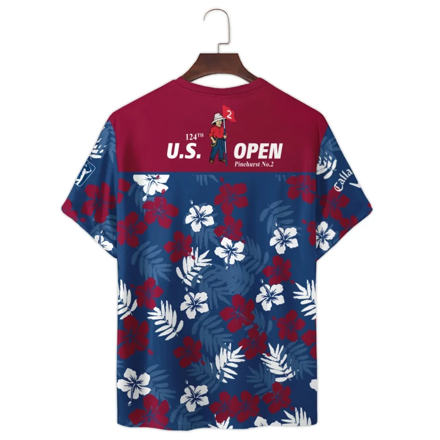 Flower Blue Red White Tropical 124th U.S. Open Pinehurst Callaway Premium T-Shirt All Over Prints Gift Loves