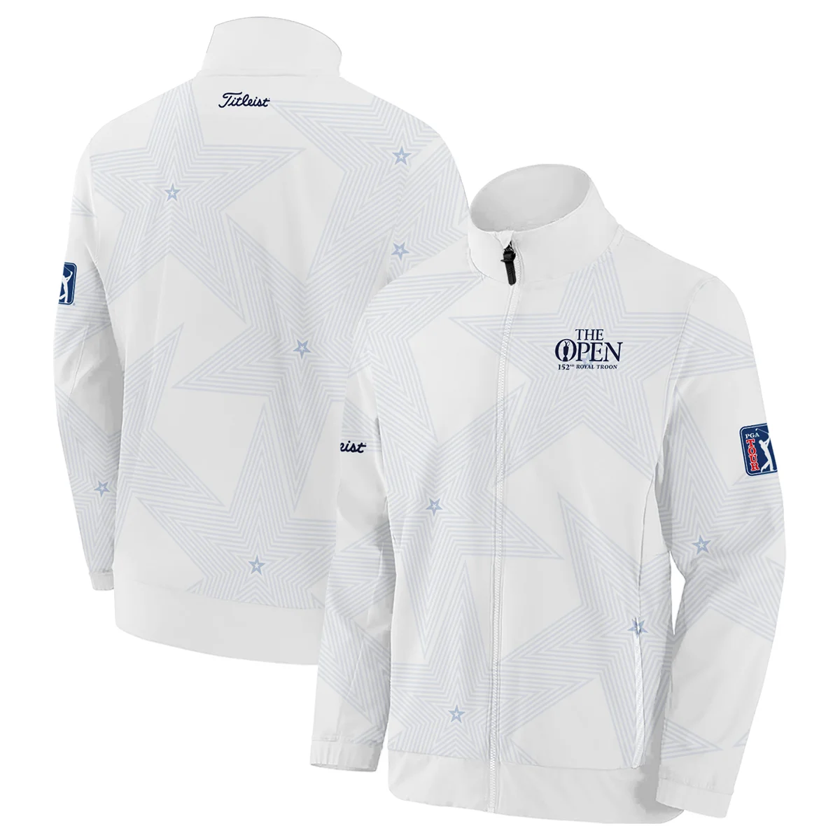 The 152nd Open Championship Golf Sport Titleist Zipper Hoodie Shirt Sports Star Sripe White Navy Zipper Hoodie Shirt