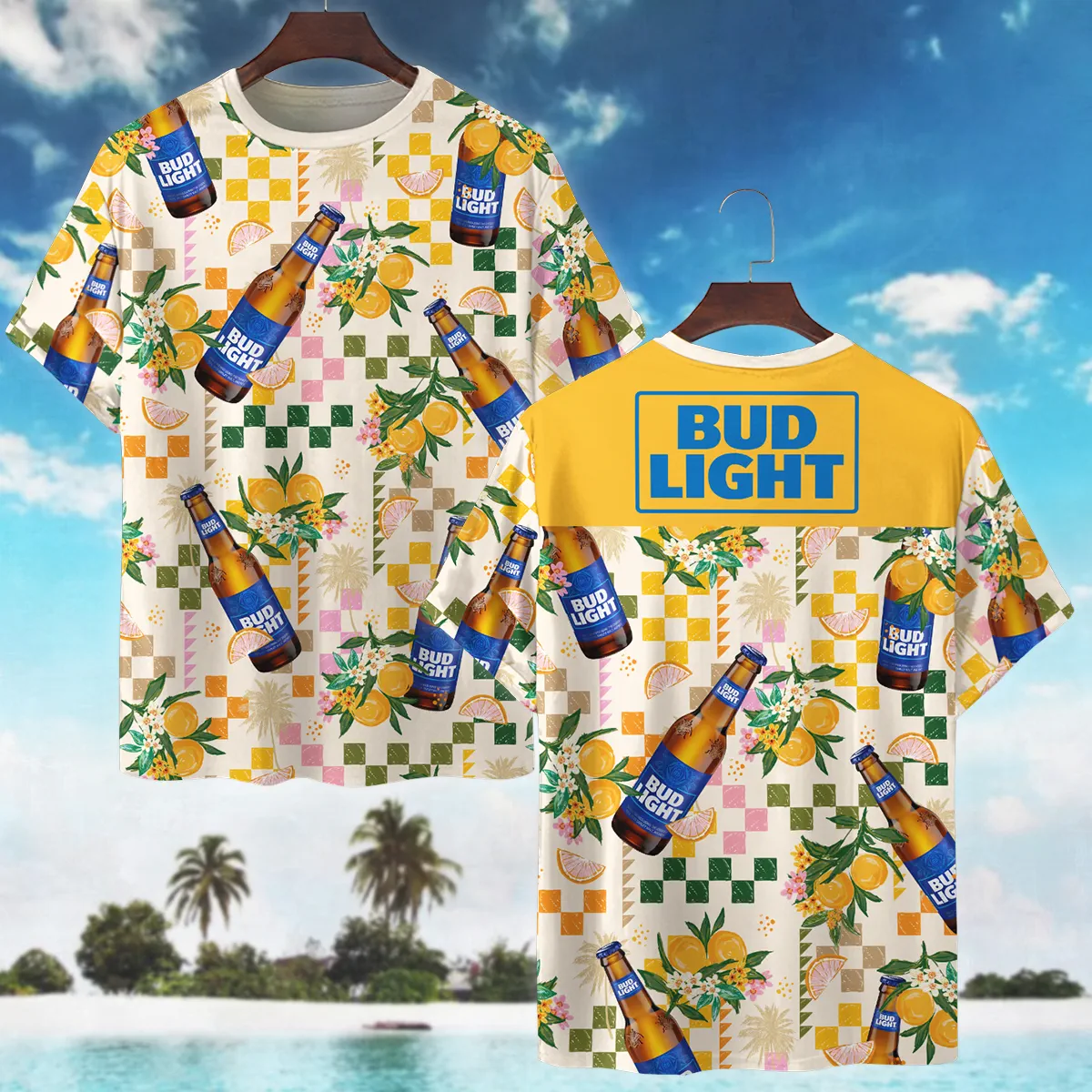 Bud Light Cheers to Summer Beer Lovers Oversized Hawaiian Shirt All Over Prints Gift Loves