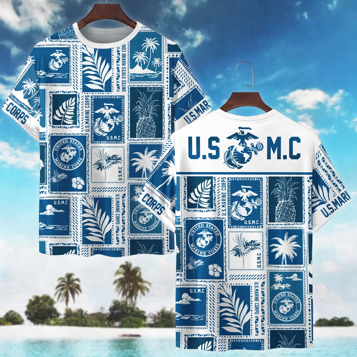 United States Armed Forces CH-46 Sea Knight U.S. Marine Corps Oversized Hawaiian Shirt All Over Prints Gift Loves HBLVTR180524A01MC3HW