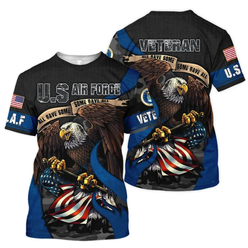 All Gave Some Some Gave All Veteran Eagle Flag U.S. Air Force Veterans All Over Prints Unisex T-Shirt