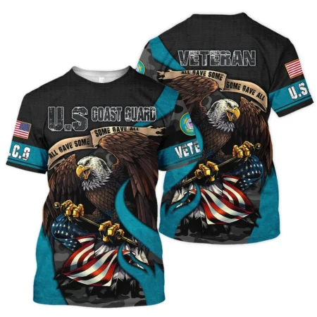 All Gave Some Some Gave All Veteran Eagle Flag U.S. Coast Guard Veterans All Over Prints Unisex T-Shirt