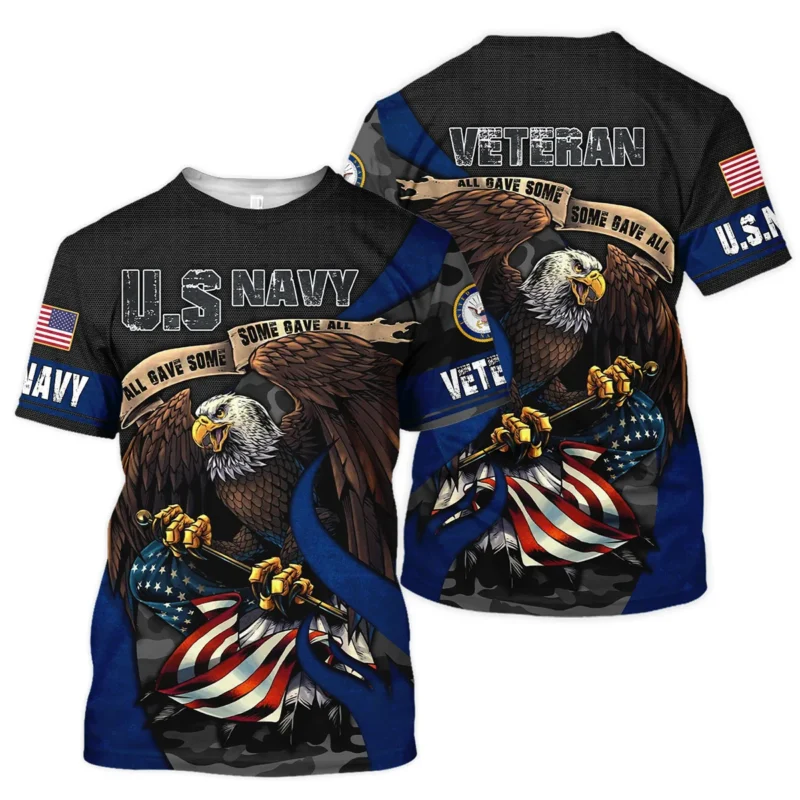 All Gave Some Some Gave All Veteran Eagle Flag U.S. Navy Veterans All Over Prints Unisex T-Shirt