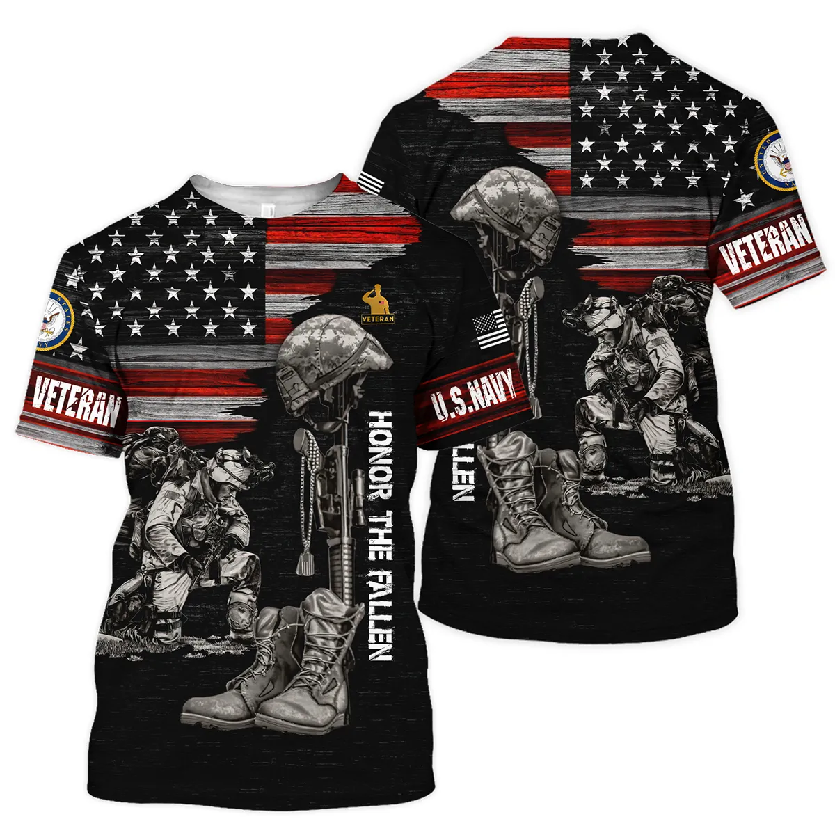 Veteran Honor The Fallen U.S. Navy Veterans All Over Prints Unisex T-Shirt