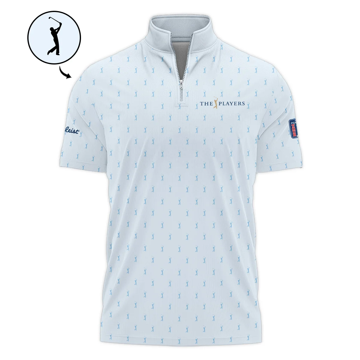 Golf Pattern Light Blue THE PLAYERS Championship Titleist Long Polo Shirt Style Classic Long Polo Shirt For Men