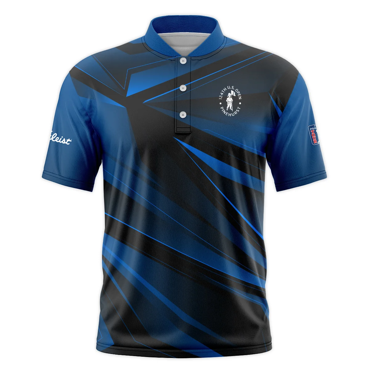Titleist 124th U.S. Open Pinehurst Dark Blue Gradient Sublimation Style Classic, Short Sleeve Round Neck Polo Shirt