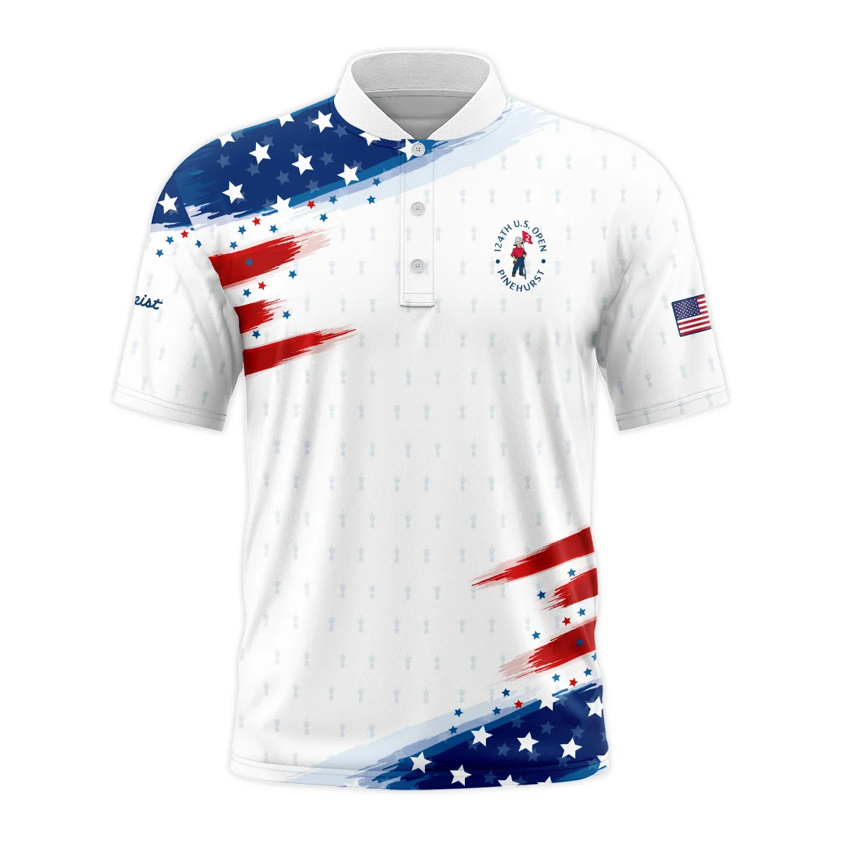 Golf Flag American Loves 124th U.S. Open Pinehurst Titleist Style Classic, Short Sleeve Round Neck Polo Shirt