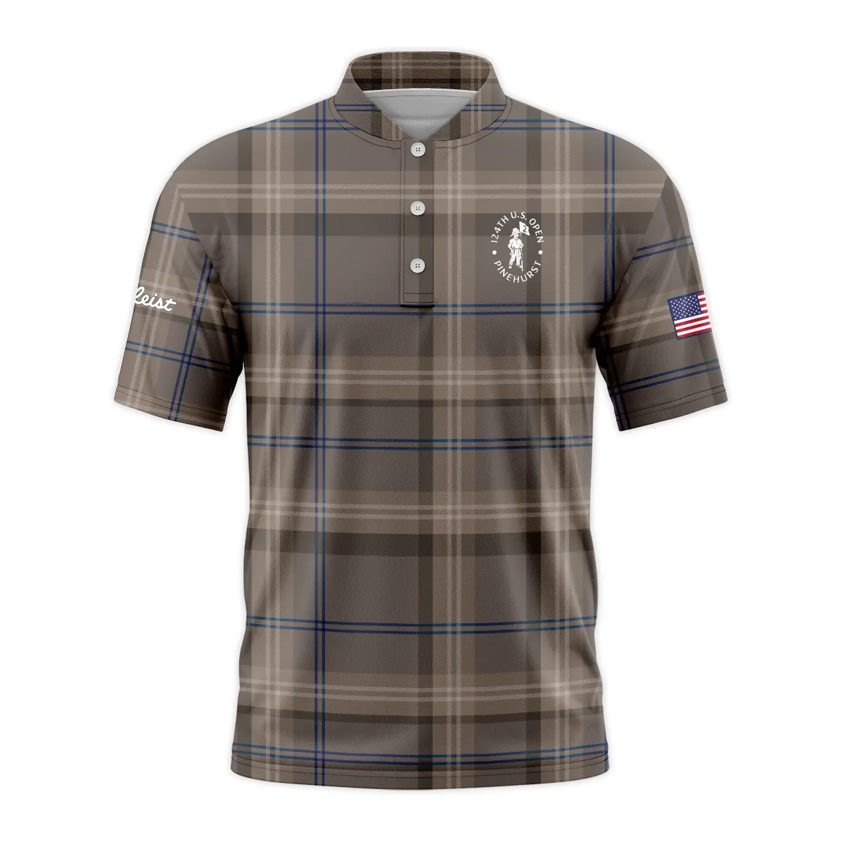 Golf Striped Polo Vintage Style 124th U.S. Open Pinehurst Titleist Style Classic, Short Sleeve Round Neck Polo Shirt