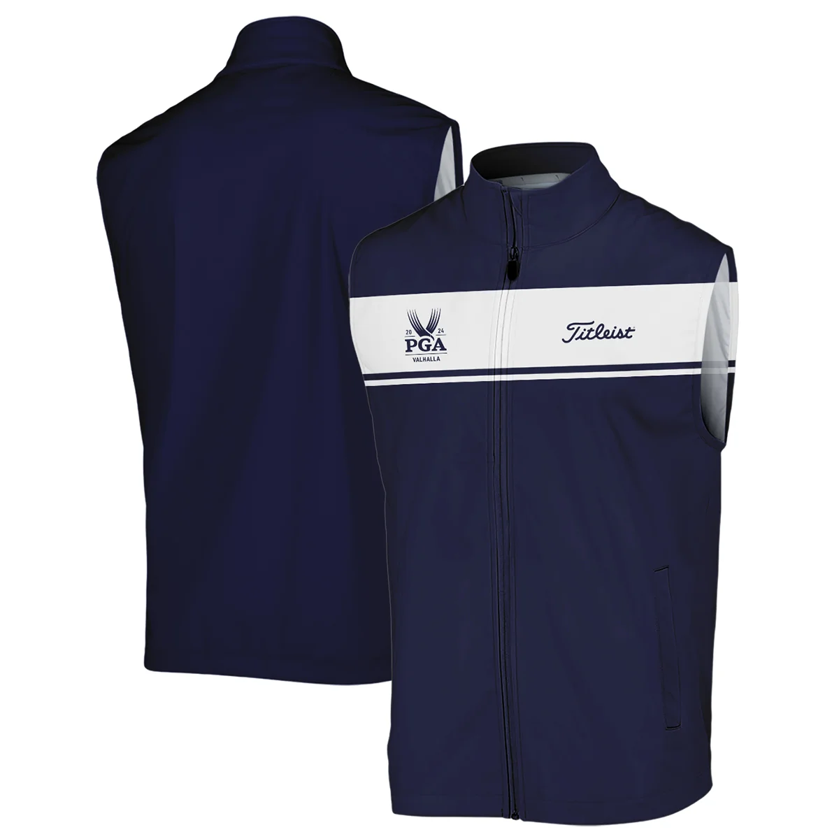 Titleist 2024 PGA Championship Golf Zipper Hoodie Shirt Sports Dark Blue White All Over Print Zipper Hoodie Shirt
