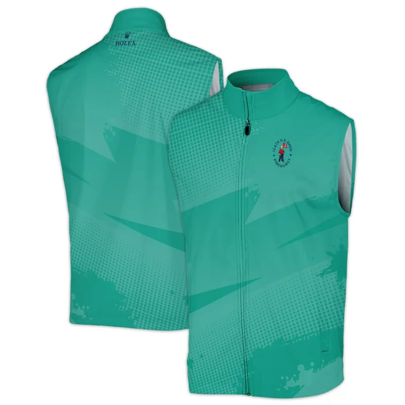 Golf Sport Pattern Green Mix Color 124th U.S. Open Pinehurst Rolex Sleeveless Jacket Style Classic