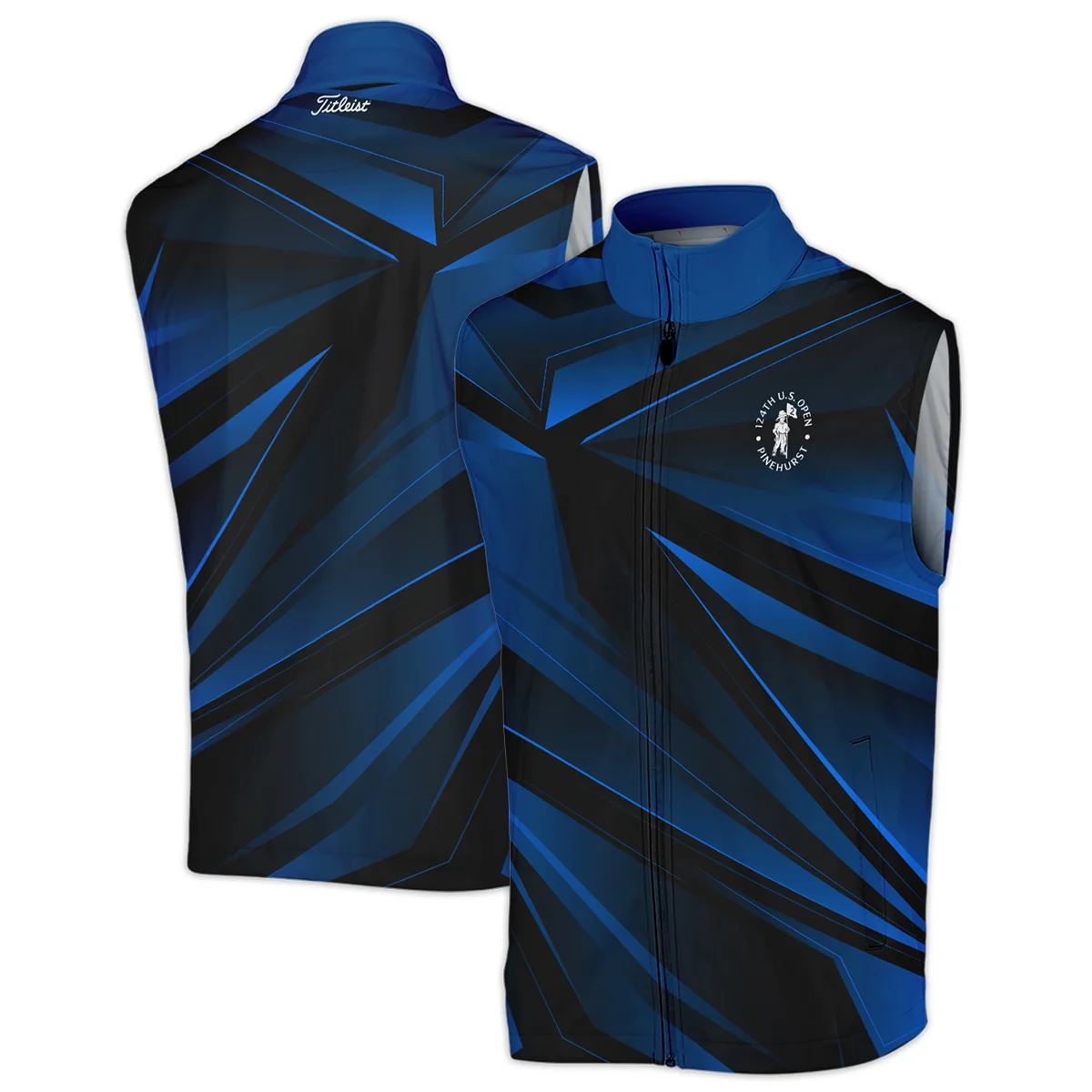 Titleist 124th U.S. Open Pinehurst Dark Blue Gradient Sublimation Zipper Polo Shirt Style Classic