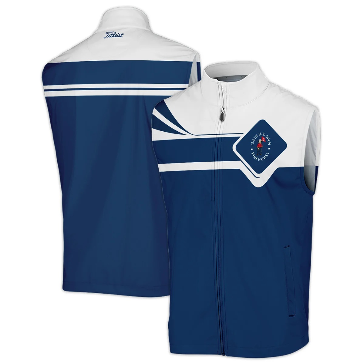 Titleist 124th U.S. Open Pinehurst Blue Pattern Sport Polo Shirt Style Classic