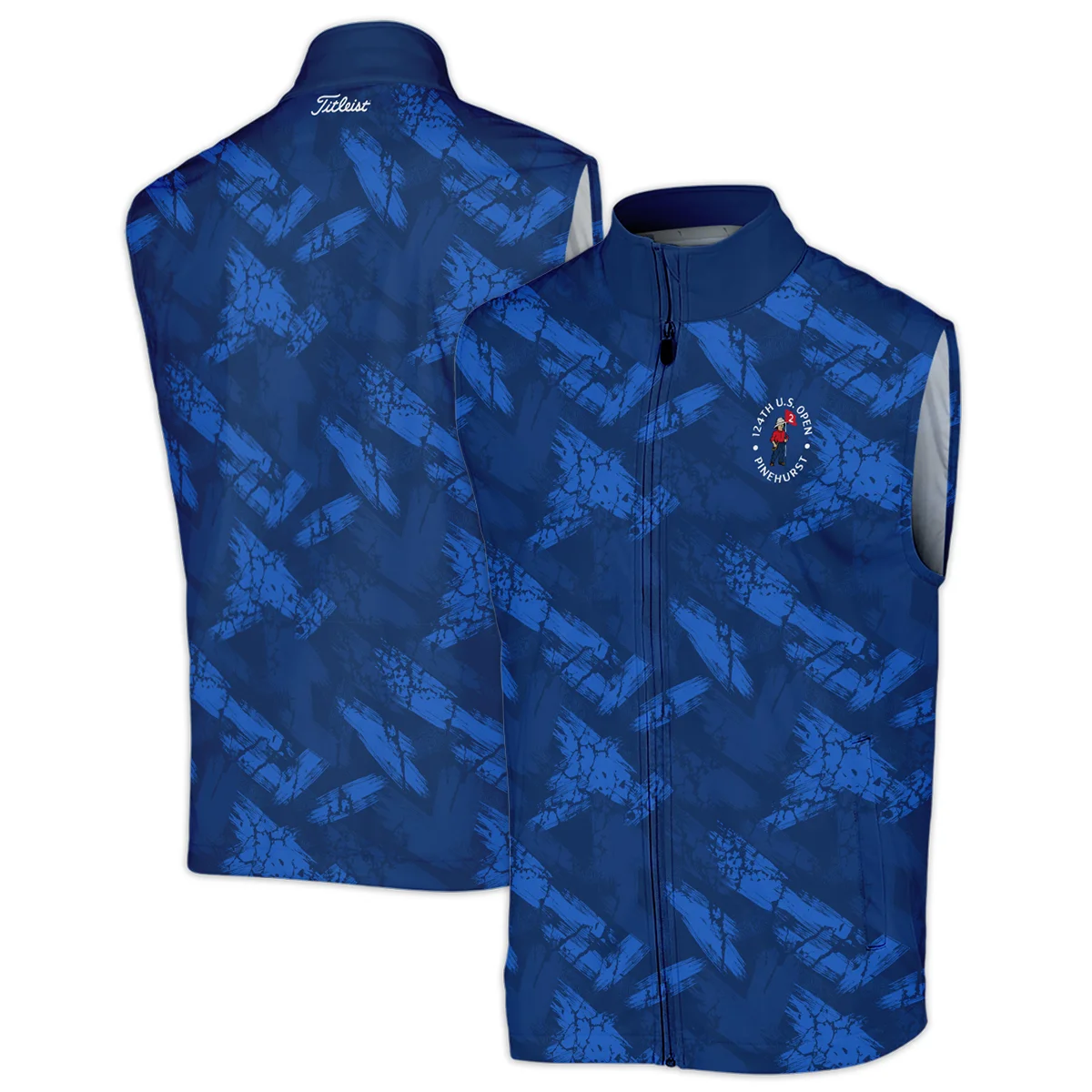 124th U.S. Open Pinehurst Titleist Dark Blue Brush Pattern Zipper Hoodie Shirt Style Classic