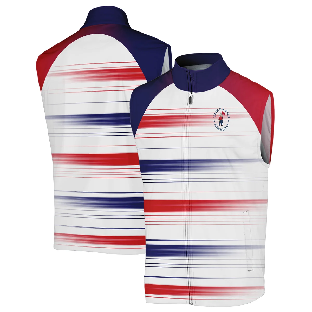 Sport Titleist 124th U.S. Open Pinehurst Zipper Hoodie Shirt Straight Lines Blue Red Zipper Hoodie Shirt