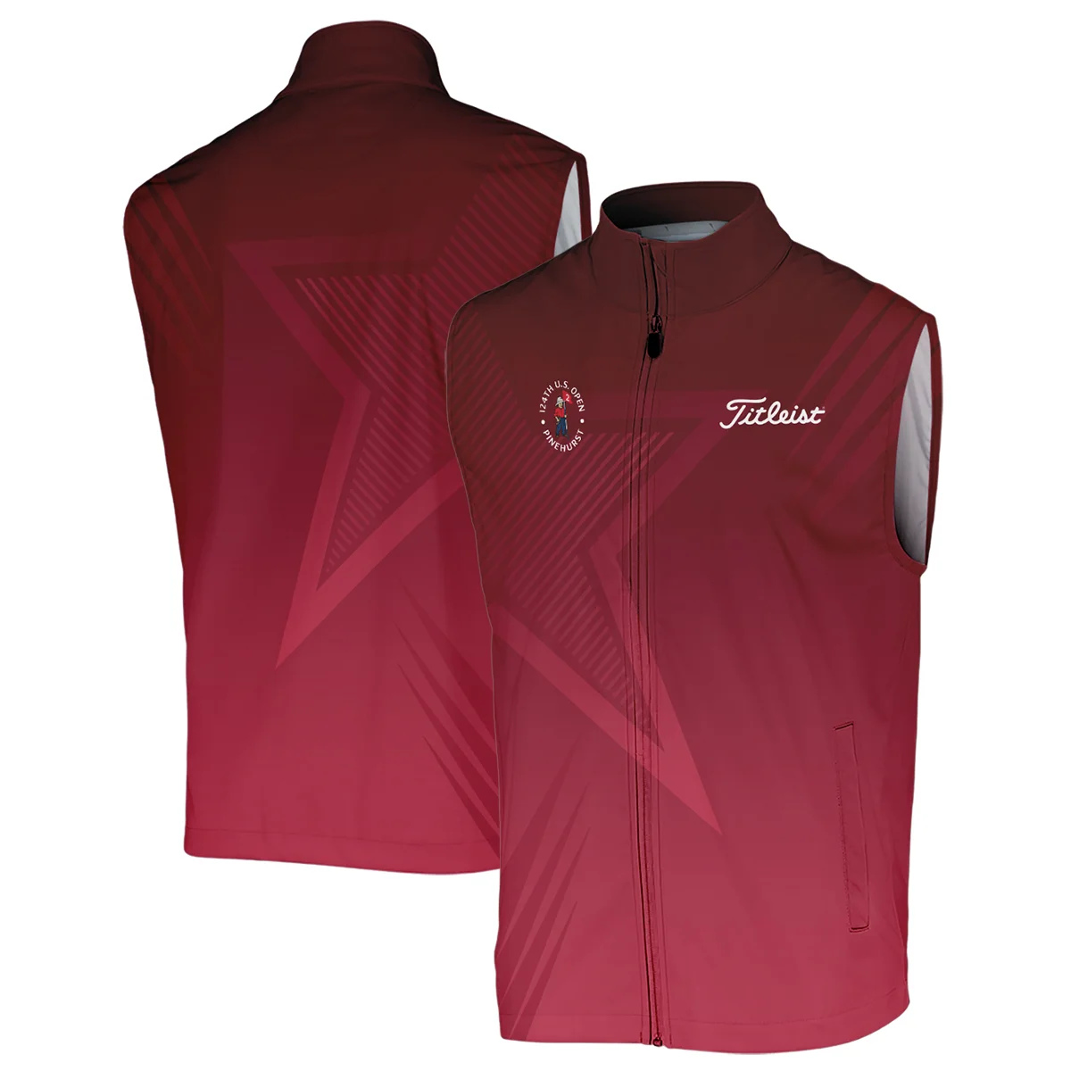 Titleist 124th U.S. Open Pinehurst Golf Sport Unisex Sweatshirt Star Gradient Red Straight Pattern Sweatshirt