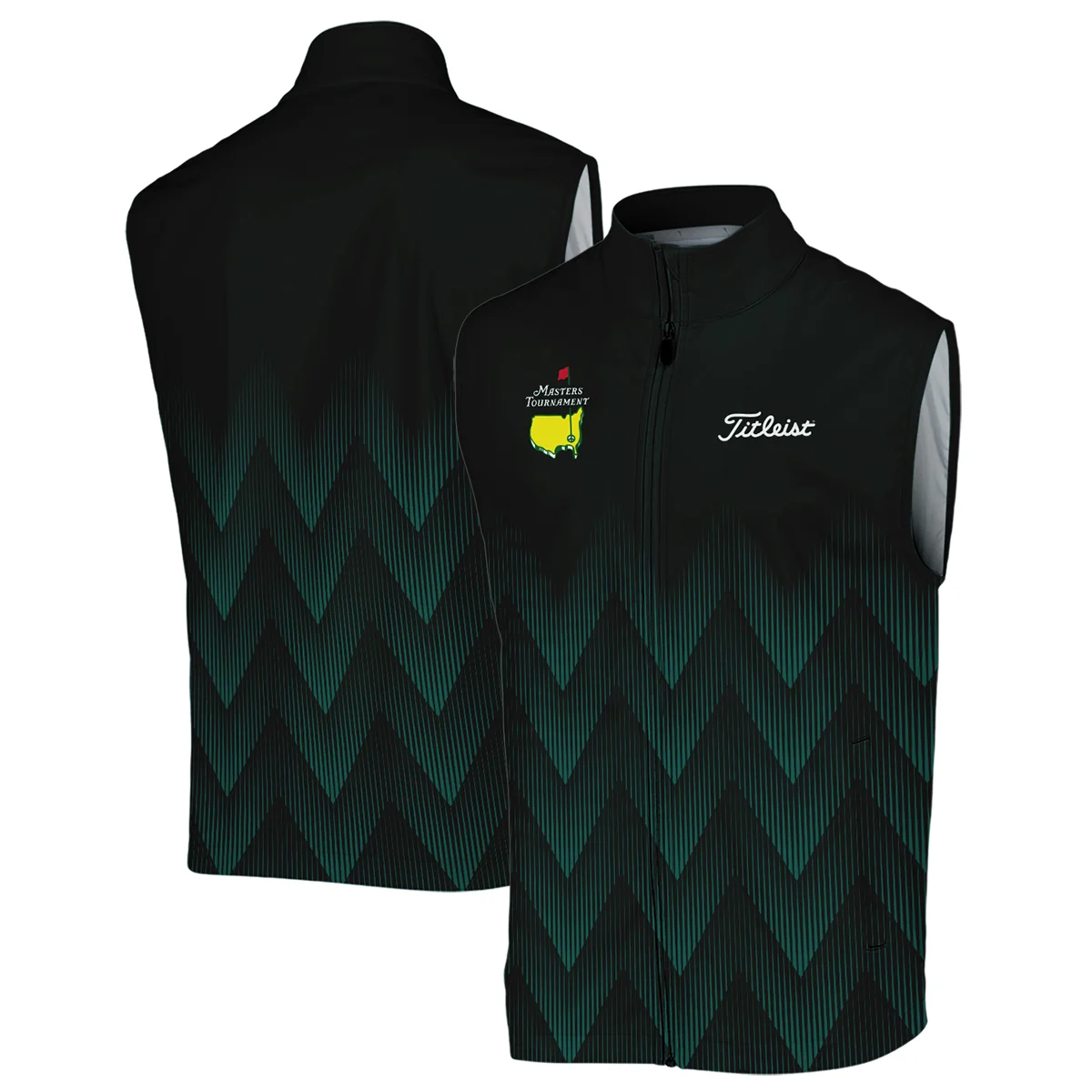 Masters Tournament Golf Titleist Zipper Hoodie Shirt Zigzag Pattern Dark Green Golf Sports All Over Print Zipper Hoodie Shirt