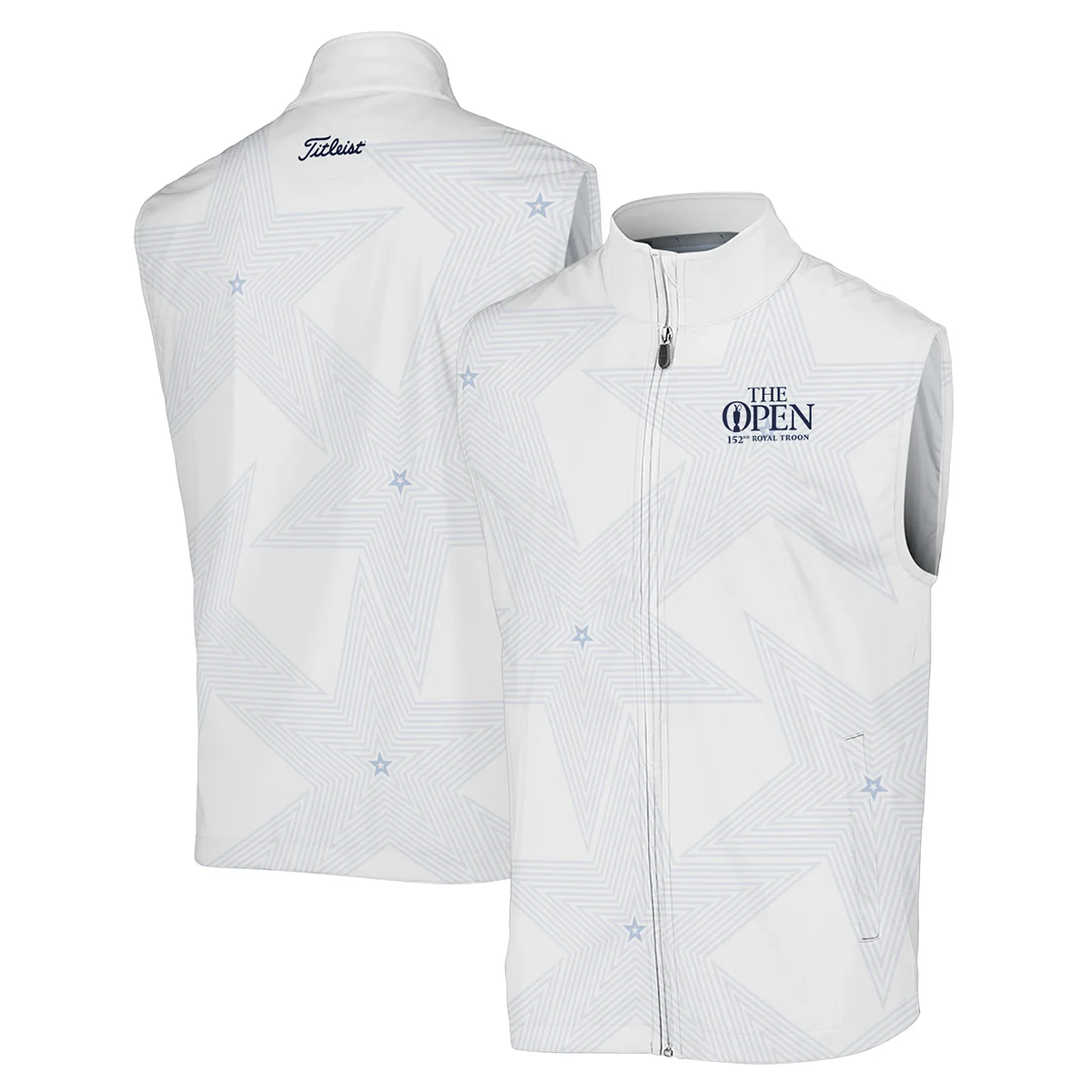 The 152nd Open Championship Golf Sport Titleist Zipper Polo Shirt Sports Star Sripe White Navy Zipper Polo Shirt For Men