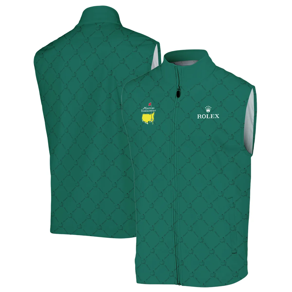 Golf Sport Pattern Color Green Mix Black Masters Tournament Rolex Quarter-Zip Jacket Style Classic