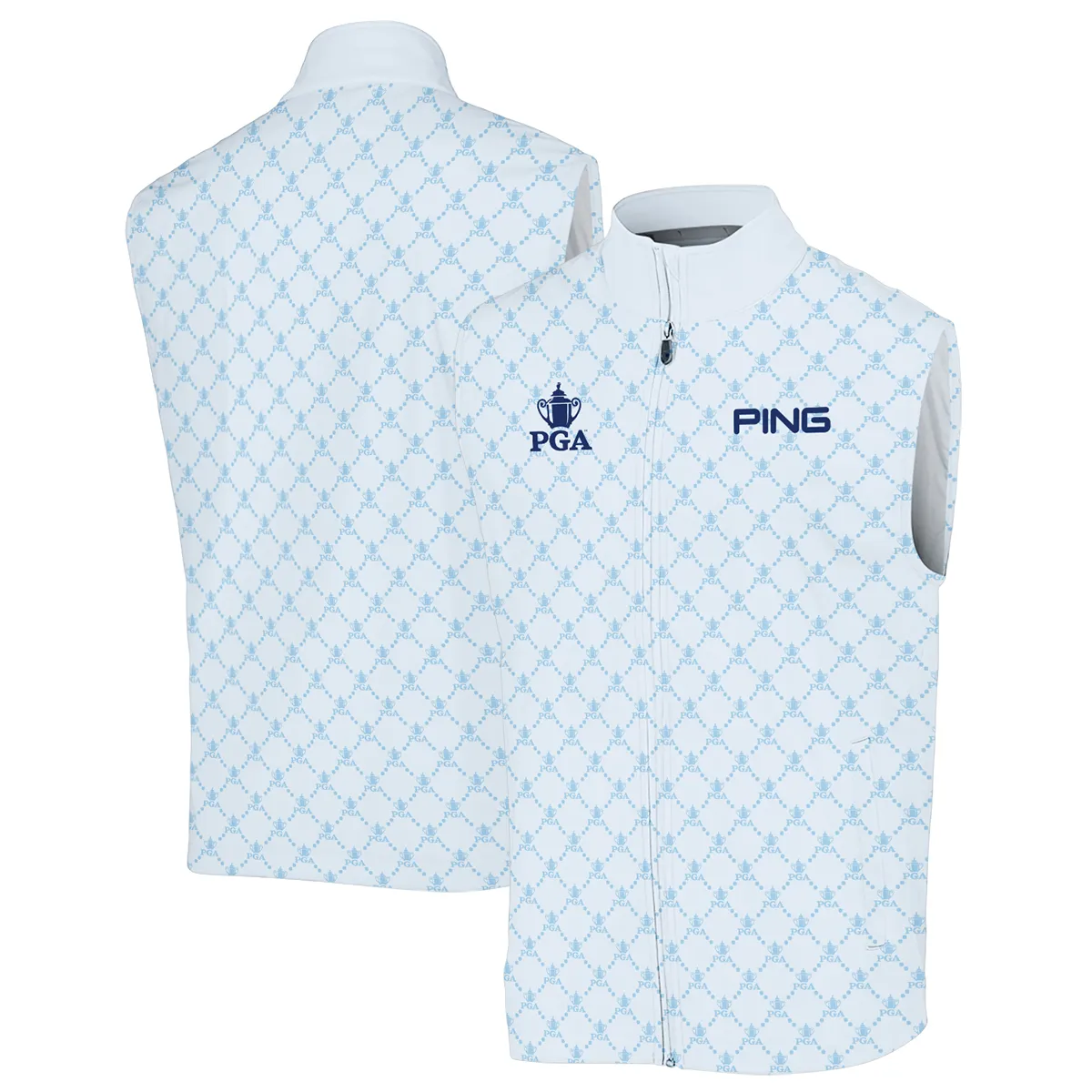 Golf Sport Pattern Light Blue Style 2024 PGA Championship Valhalla Ping Vneck Polo Shirt Style Classic
