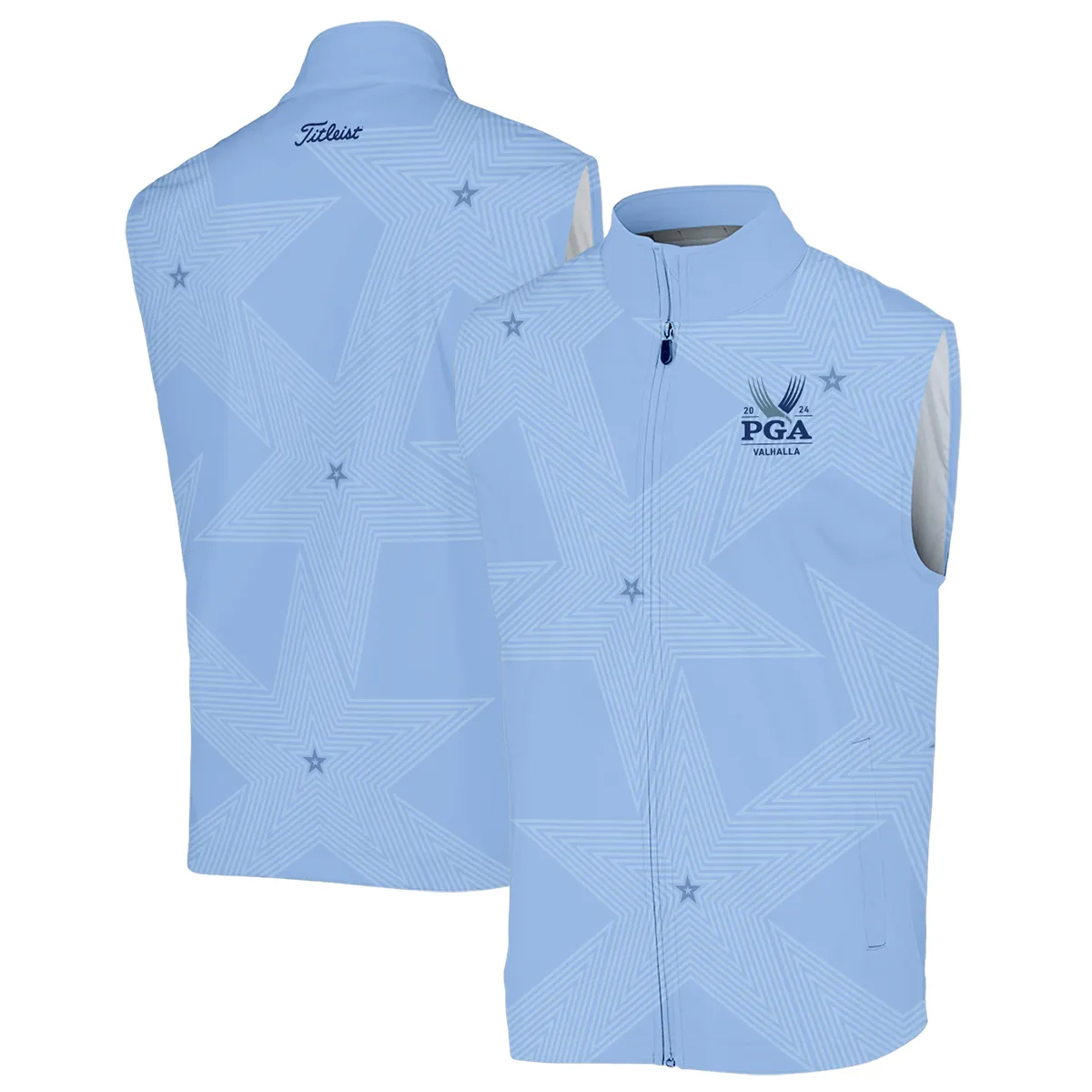 Golf Blue Color Star Pattern 2024 PGA Championship Valhalla Titlest Sleeveless Jacket Style Classic