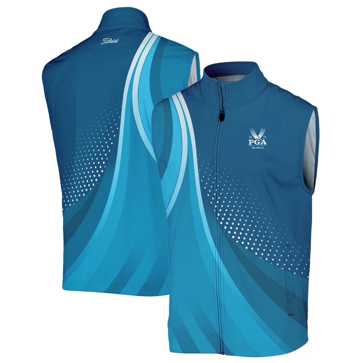 Golf Love Sport Color Blue 2024 PGA Championship Valhalla Titleist Polo Shirt Mandarin Collar Polo Shirt