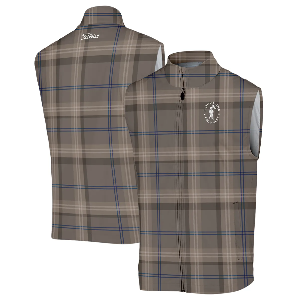 Golf Striped Polo Vintage Style 124th U.S. Open Pinehurst Titleist Sleeveless Jacket Style Classic