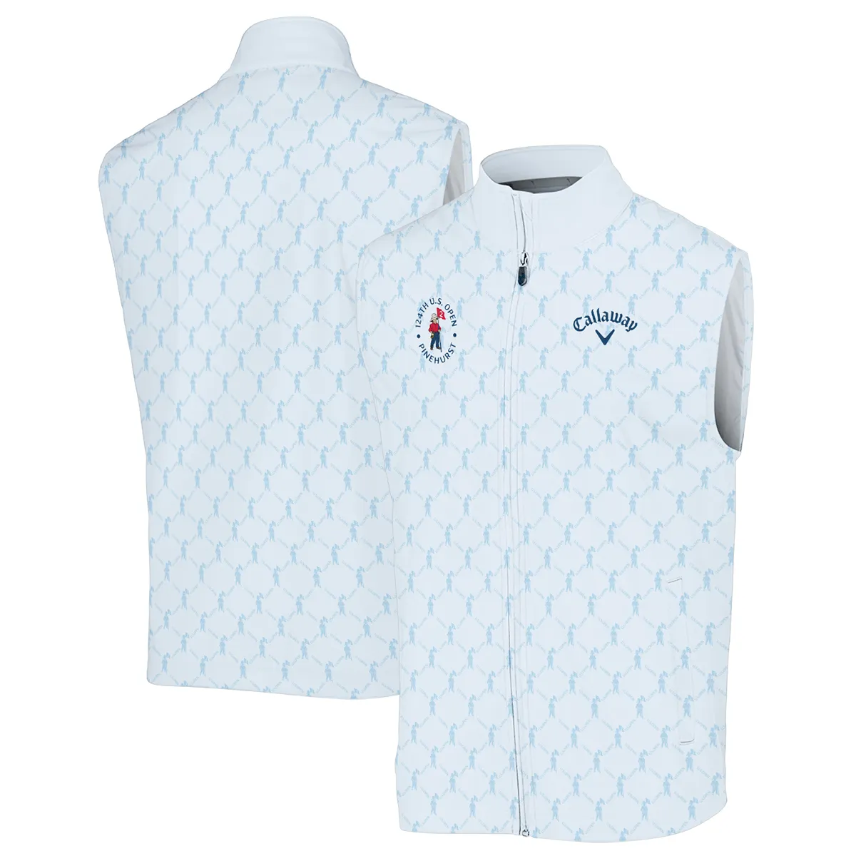 Golf Sport Pattern Light Blue Style 124th U.S. Open Pinehurst Callaway Sleeveless Jacket Style Classic