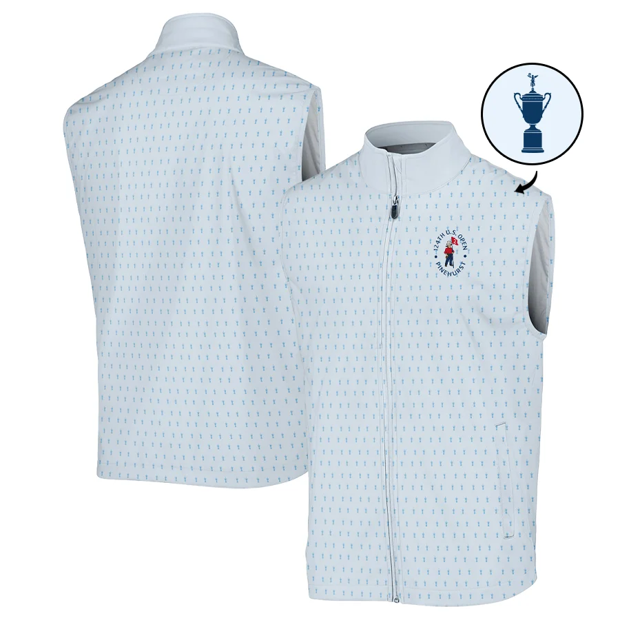 124th U.S. Open Pinehurst Golf Polo Shirt Titleist Pattern Cup Pastel Blue Polo Shirt For Men