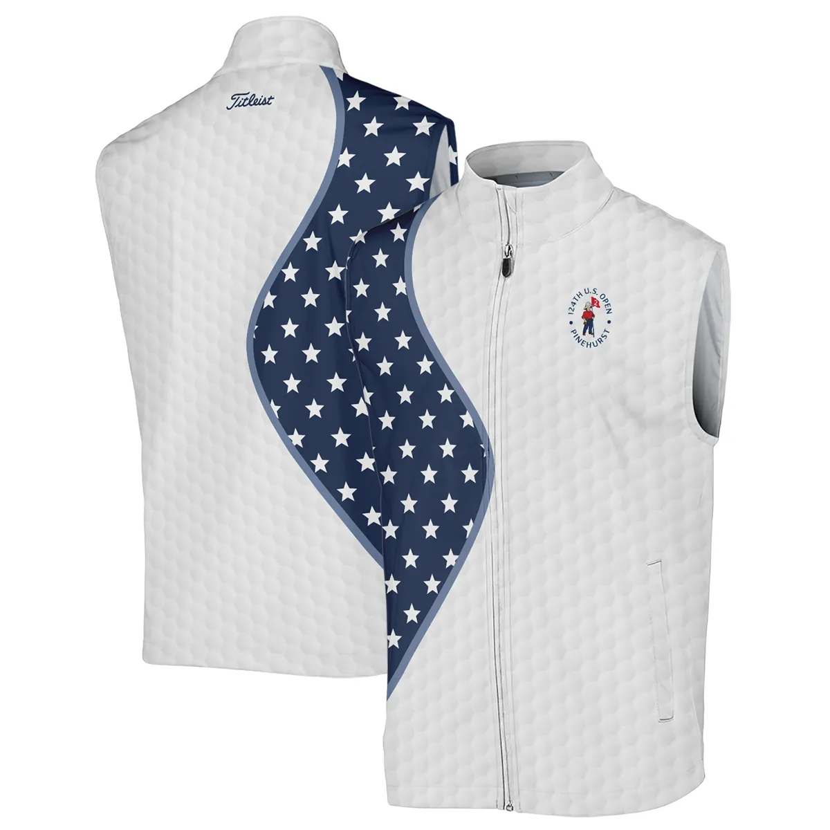Golf Pattern Light Blue Cup 124th U.S. Open Pinehurst Titleist Style Classic, Short Sleeve Round Neck Polo Shirt