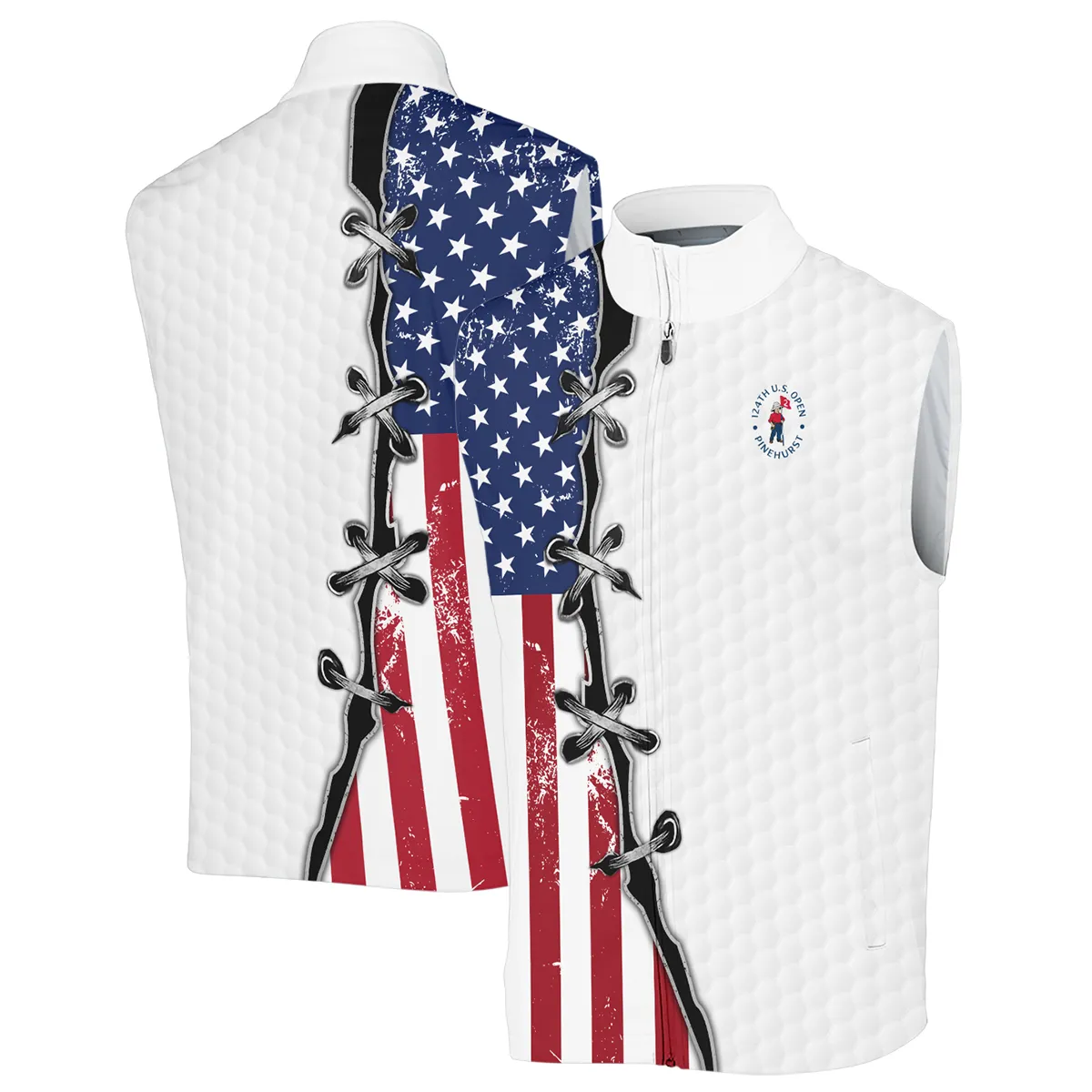 Golf Flag American Pattern Ball 124th U.S. Open Pinehurst Pinehurst Callaway Sleeveless Jacket Style Classic