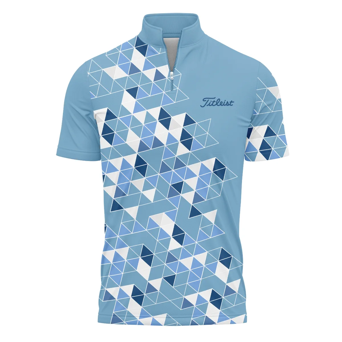 Golf Blue Geometric Mosaic Pattern 2024 PGA Championship Valhalla Titleist Polo Shirt Style Classic