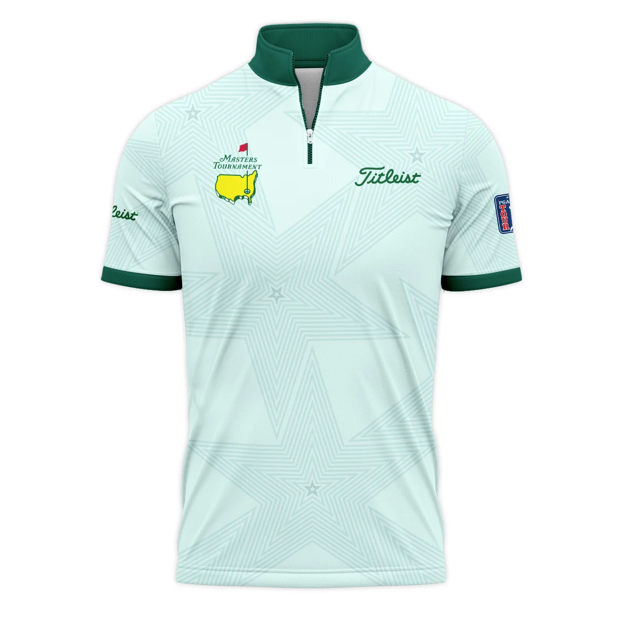 Golf Love Star Light Green Mix Masters Tournament Titlest Style Classic, Short Sleeve Round Neck Polo Shirt