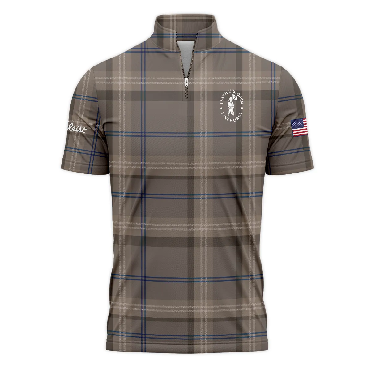 Golf Striped Polo Vintage Style 124th U.S. Open Pinehurst Titleist Zipper Hoodie Shirt Style Classic