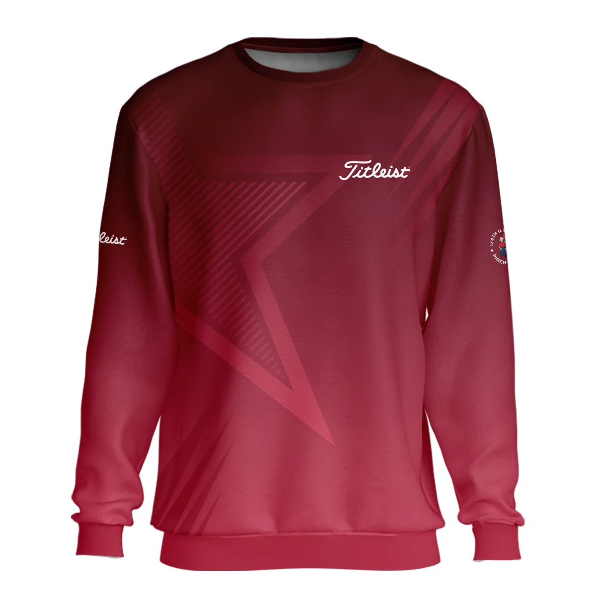 Titleist 124th U.S. Open Pinehurst Golf Sport Hoodie Shirt Star Gradient Red Straight Pattern Hoodie Shirt