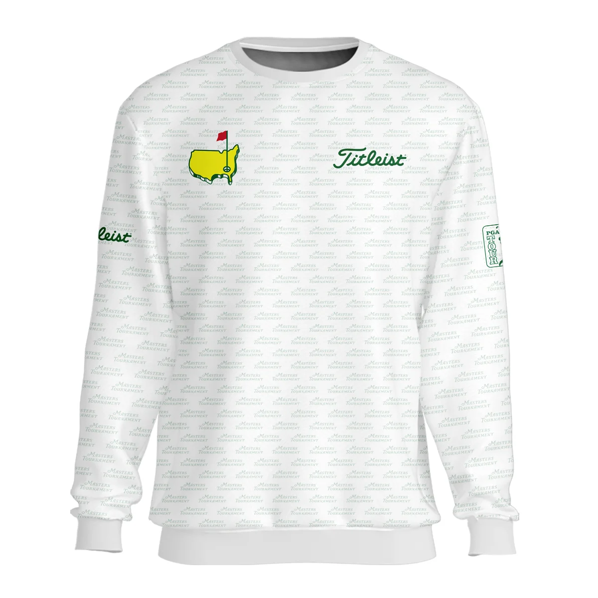 Masters Tournament Golf Titleist Bomber Jacket Logo Text Pattern White Green Golf Sports All Over Print Bomber Jacket