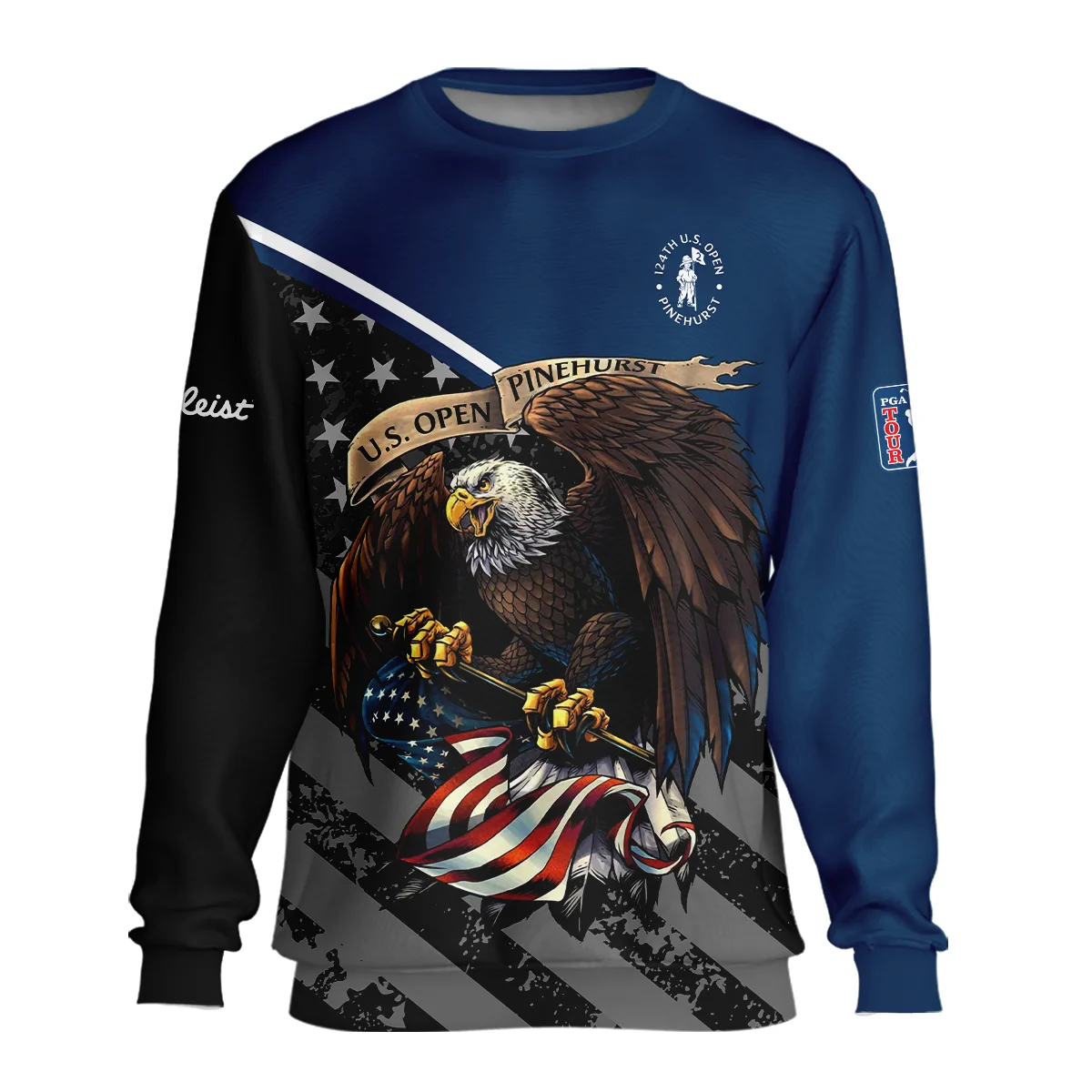 Special Version 124th U.S. Open Pinehurst Titleist Hoodie Shirt Color Blue Eagle USA  Hoodie Shirt