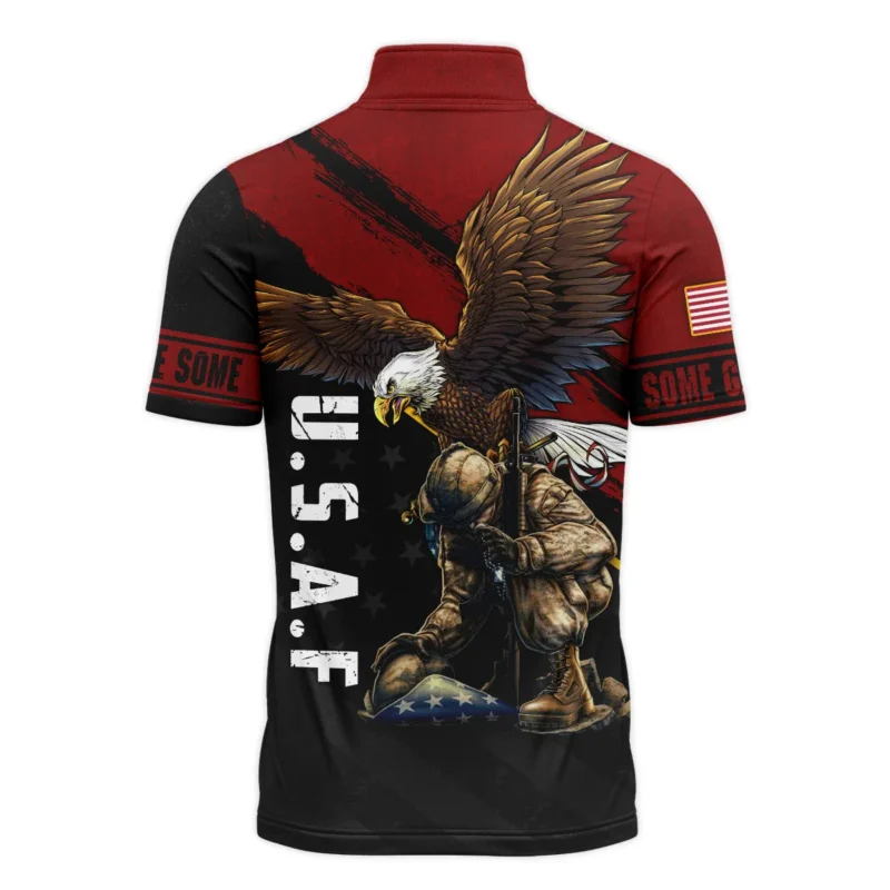 Veteran Eagle All Gave Some Some Gave All U.S. Air Force Veterans All Over Prints Quarter-Zip Polo Shirt