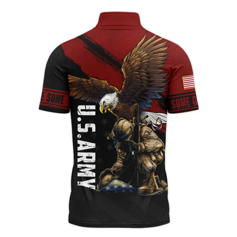 Veteran Eagle All Gave Some Some Gave All U.S. Army Veterans All Over Prints Quarter-Zip Polo Shirt