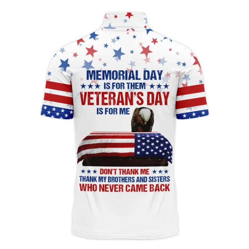 Veteran Memorial Day Remember Honor Respect U.S. Air Force Veterans All Over Prints Quarter-Zip Polo Shirt