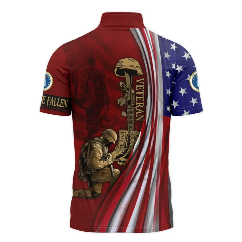 Veteran Us Flag Honor The Fallen U.S. Air Force Veterans All Over Prints Quarter-Zip Polo Shirt