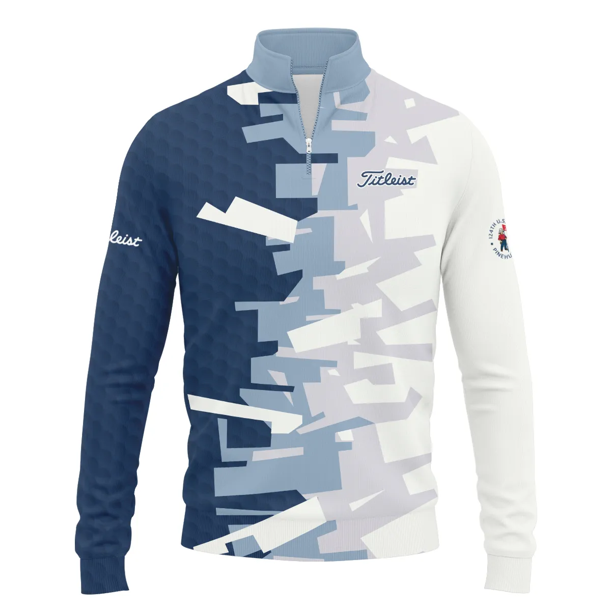 Golf Abstract Pattern 124th U.S. Open Pinehurst Titleist Zipper Polo Shirt Style Classic