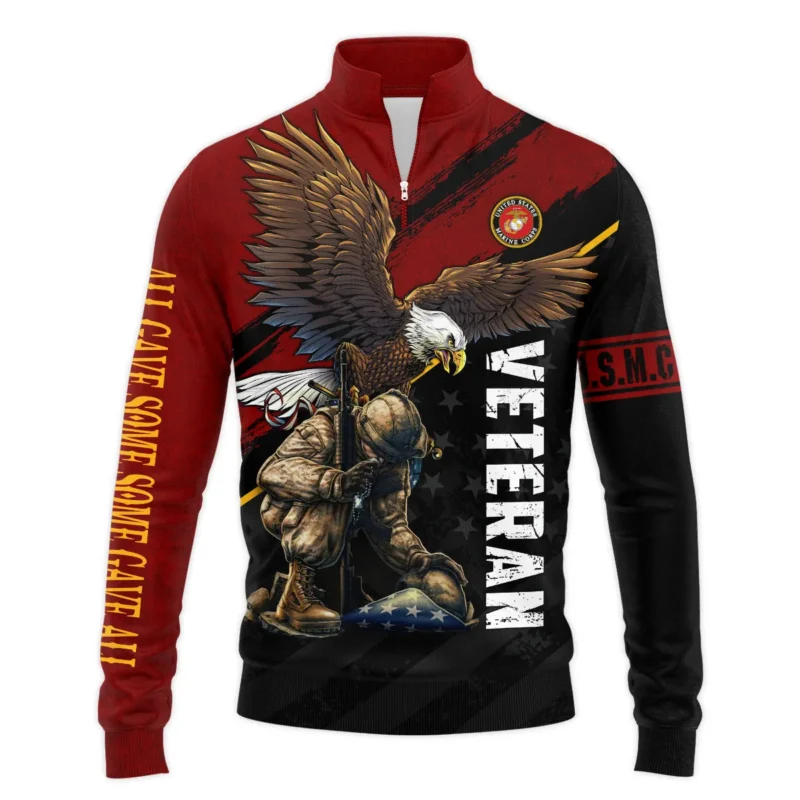 Veteran Eagle All Gave Some Some Gave All U.S. Marine Corps Veterans All Over Prints Quarter-Zip Jacket